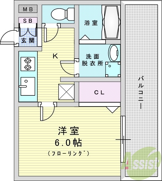 大阪市北区豊崎のマンションの間取り