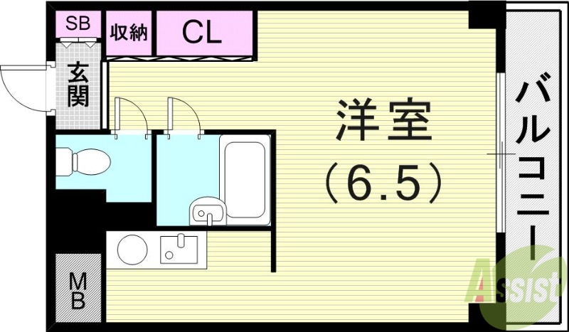 神戸市東灘区本山南町のマンションの間取り