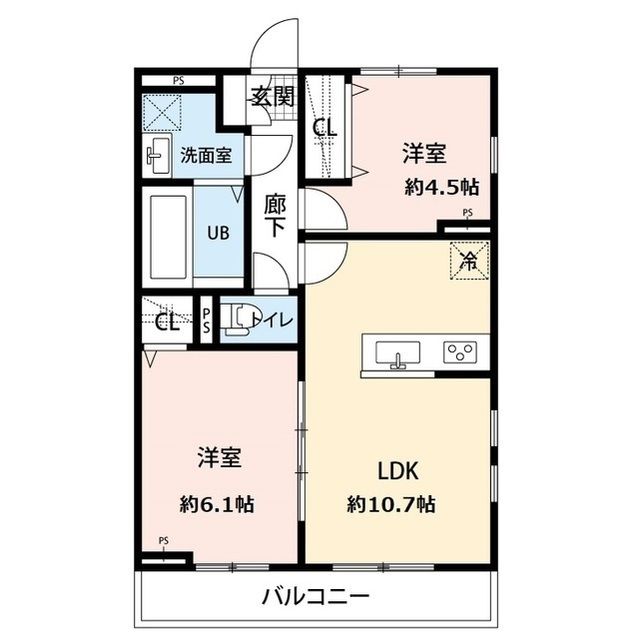 【相模原市南区磯部のアパートの間取り】