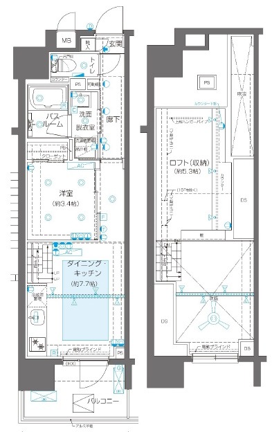 新宿区新宿のマンションの間取り