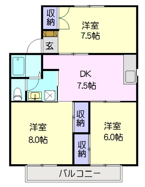 セジュール羽根北の間取り