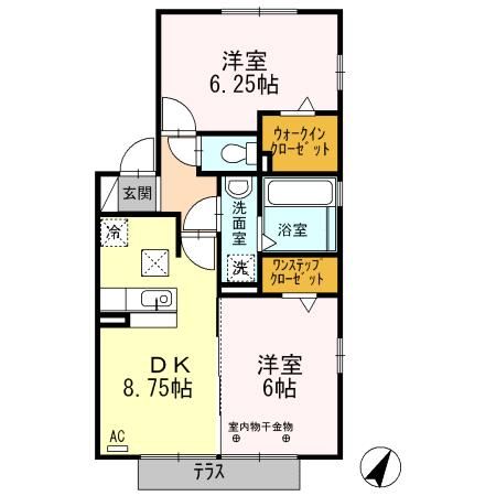 桑名市長島町出口のアパートの間取り