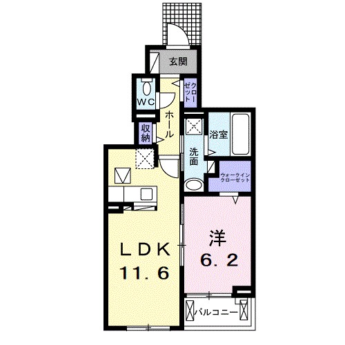 小田原市飯泉のアパートの間取り