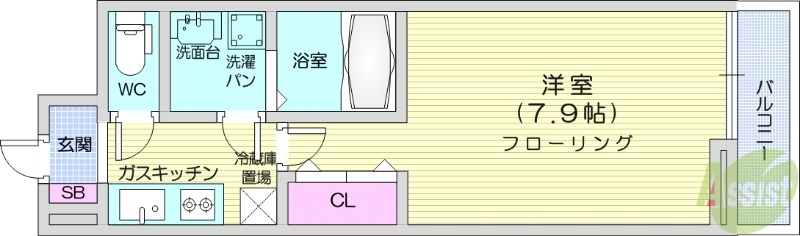 仙台市泉区泉中央のアパートの間取り