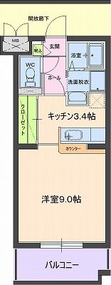 掛川市中央高町のマンションの間取り