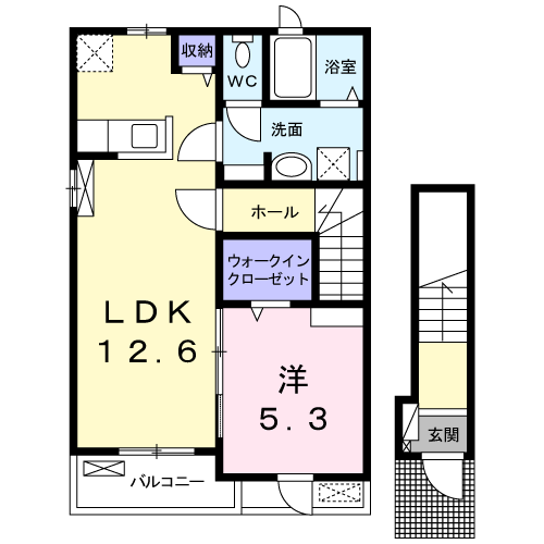 高砂市緑丘のアパートの間取り