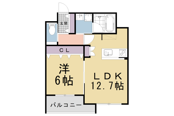 京都市北区大宮西小野堀町のマンションの間取り