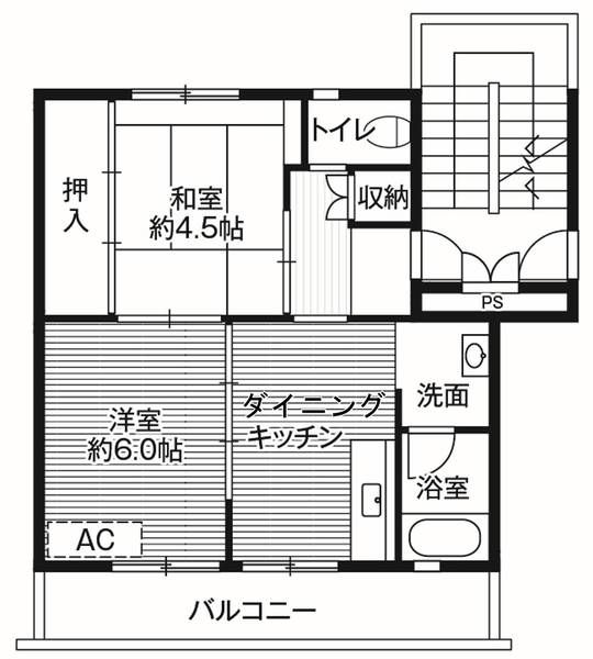 【笠間市市野谷のマンションの間取り】