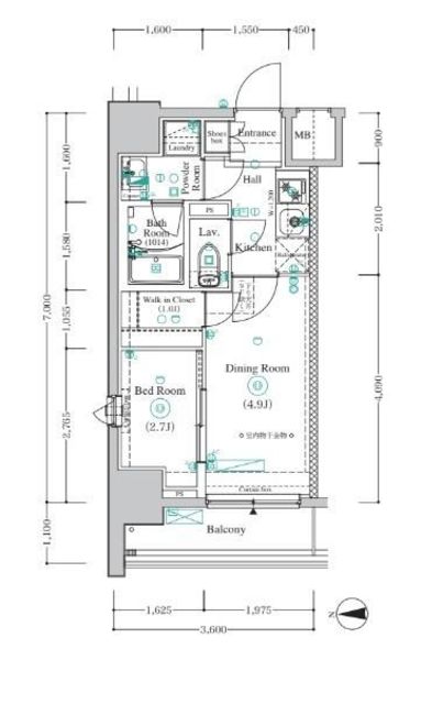 アンベリール川崎大師の間取り