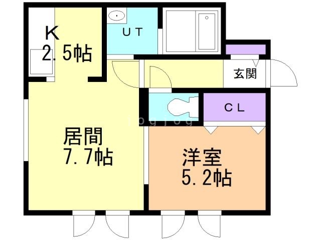 函館市梁川町のマンションの間取り