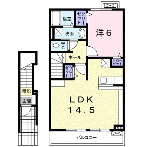 栗東市手原のアパートの間取り