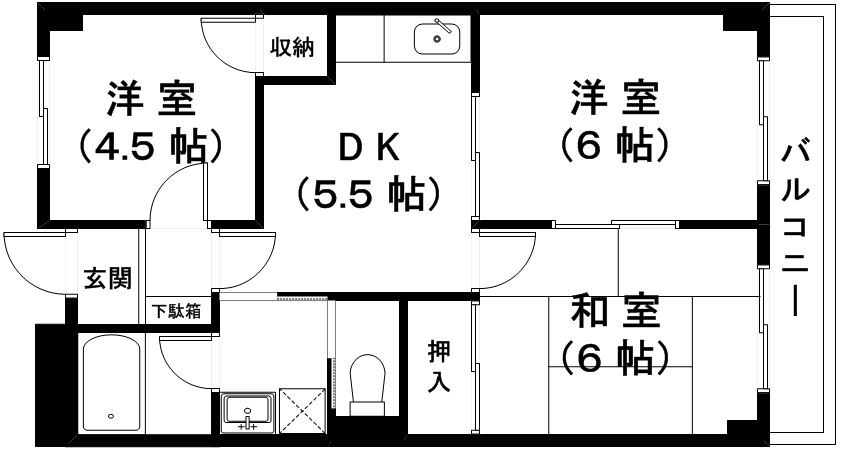 【近江八幡市安土町小中のアパートの間取り】