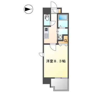 名古屋市西区則武新町のマンションの間取り