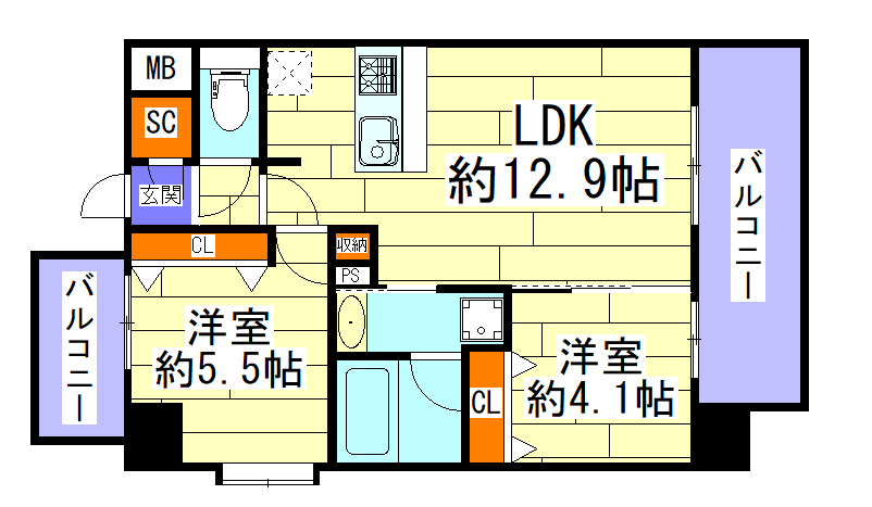 TOP COURT都島の間取り