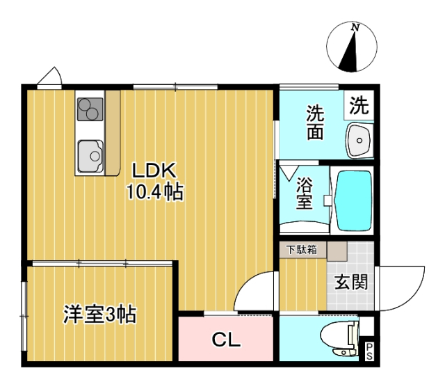 Ｍｏｎｔ　ｂｌａｎｃ四ツ葉町の間取り