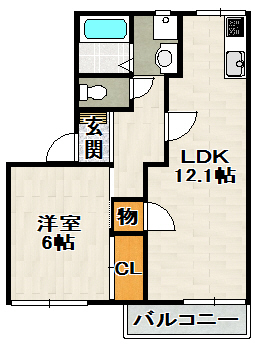 フレグランス宝塚Iの間取り