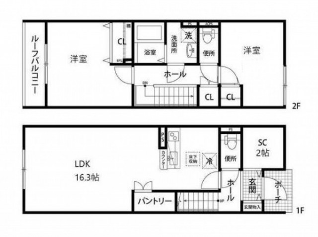 目黒区洗足のアパートの間取り