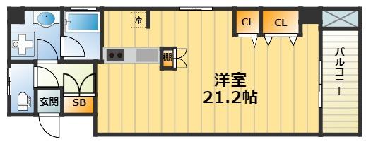 神戸市灘区中郷町のマンションの間取り