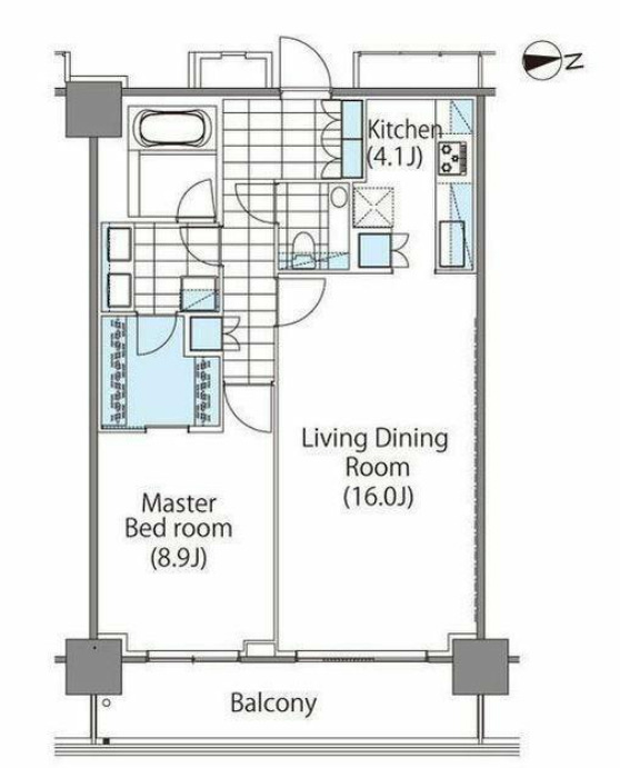 新宿区新宿のマンションの間取り