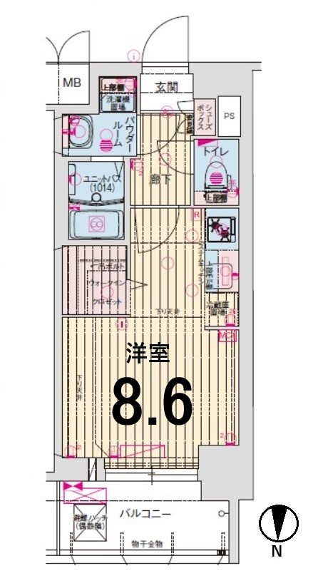 名古屋市西区菊井のマンションの間取り