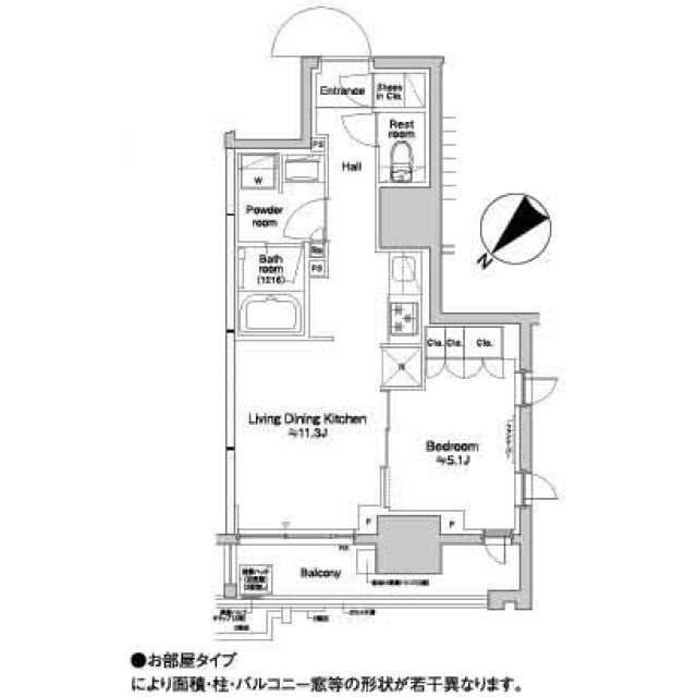 中央区日本橋馬喰町のマンションの間取り