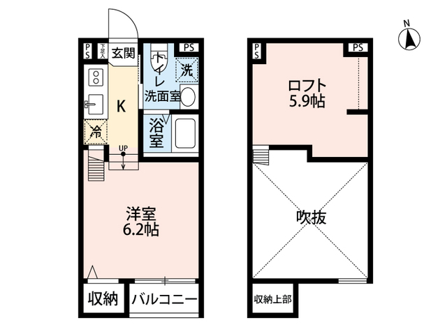 東大阪市寿町のアパートの間取り