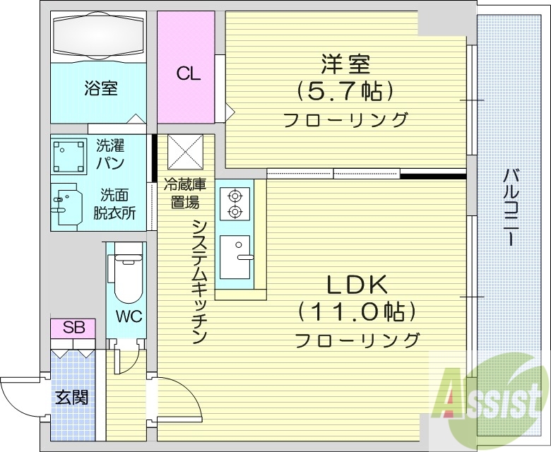 レゾ札幌の間取り