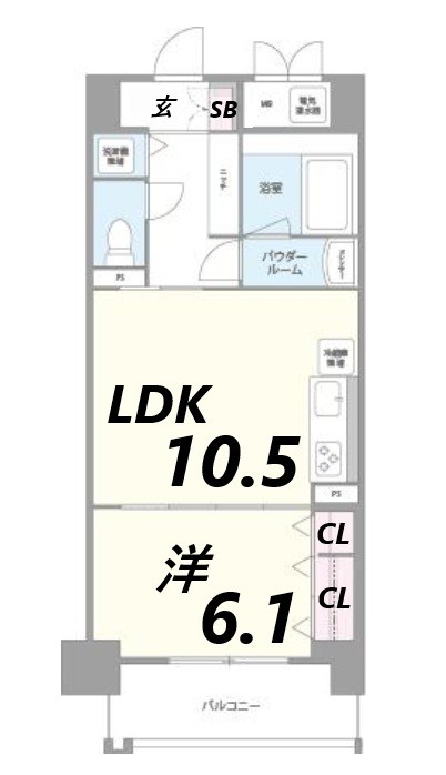 姫路市豊沢町のマンションの間取り