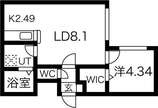 札幌市豊平区月寒西一条のマンションの間取り