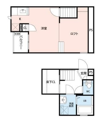 上尾市大字原市のアパートの間取り