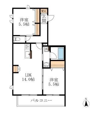 横浜市都筑区東山田町のマンションの間取り