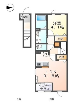 姫路市勝原区山戸のアパートの間取り