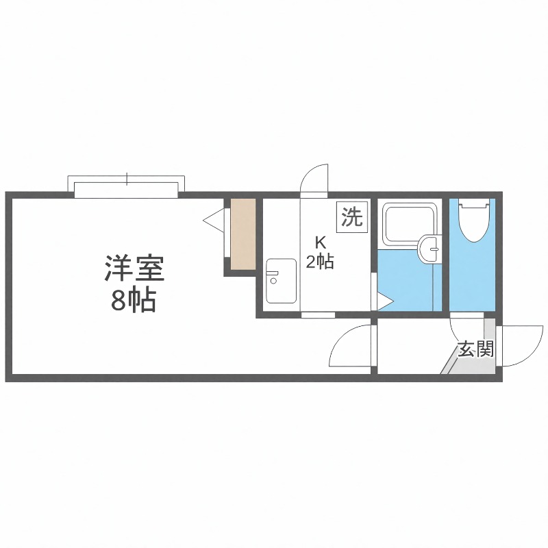 札幌市豊平区旭町のアパートの間取り