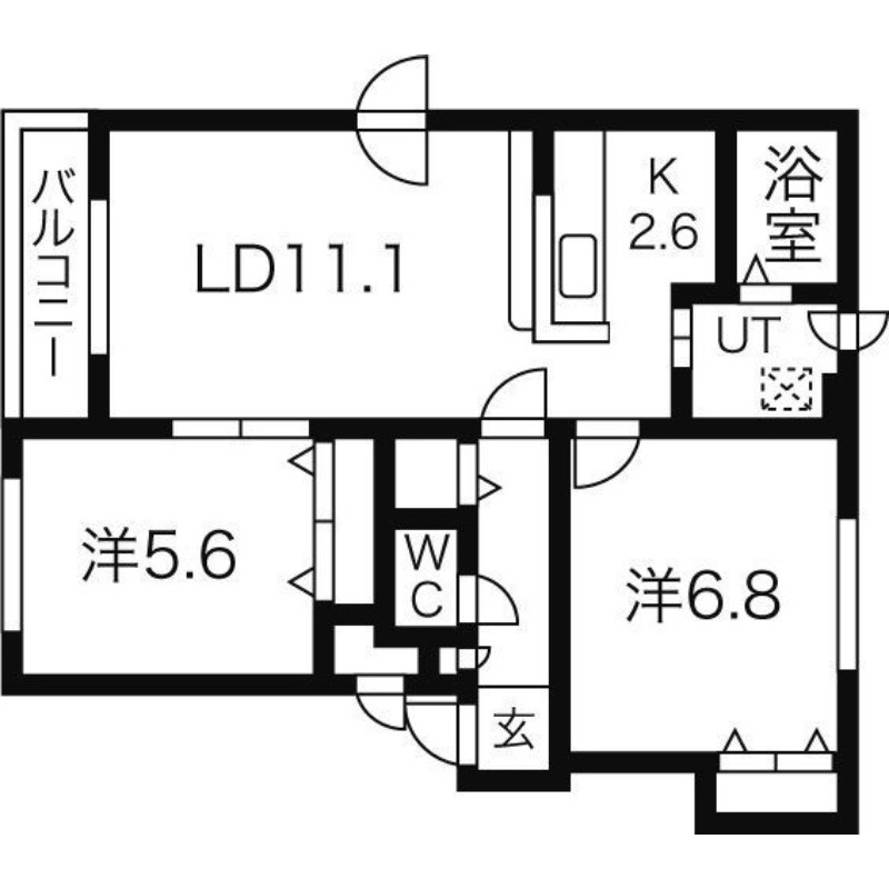 札幌市東区北丘珠五条のマンションの間取り