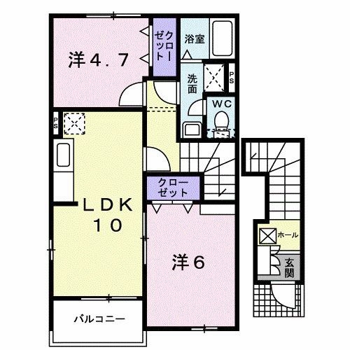 [家電付き] ロッソコルサAの間取り