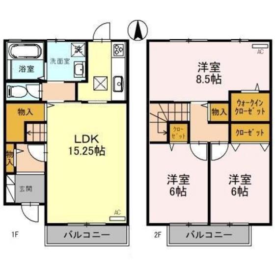 ロイヤルガーデン砺波　Ｄ棟の間取り