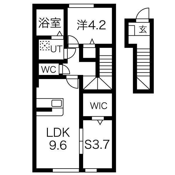 寒河江市大字西根のアパートの間取り