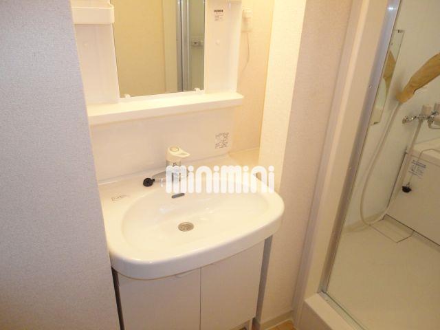 洗面設備　浴室の入り口には洗面台あり