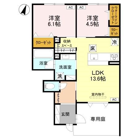 居室・リビング　専用の庭付き！