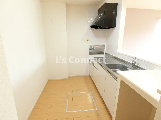 キッチン　２口ガスコンロ設置可能な対面キッチンです。