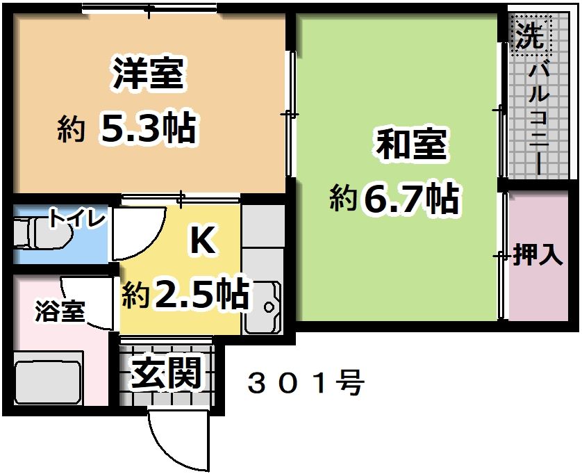 上林マンションの間取り写真