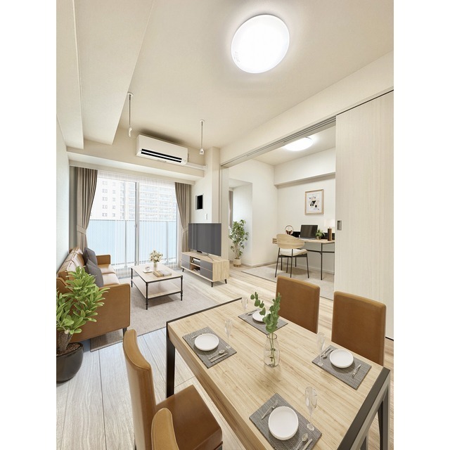 居室・リビング　家具・調度品等は　ＣＧ　加工です。実際の賃貸住居　には含まれ