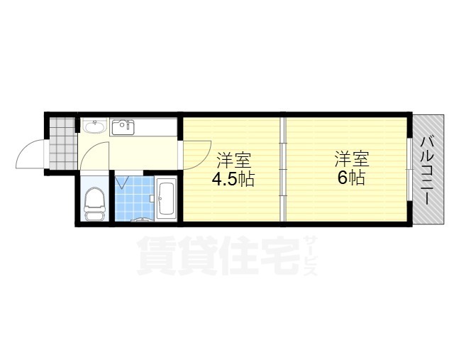 ＪＲ東海道本線 塚本駅 徒歩10分 5階建 築38年の間取り写真