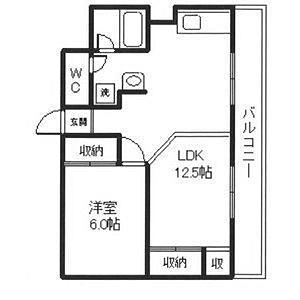 姫路市城北新町のマンションの間取り