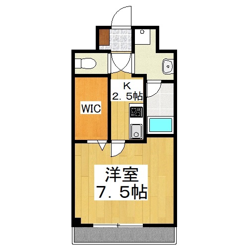 岡山市中区中納言町のマンションの間取り