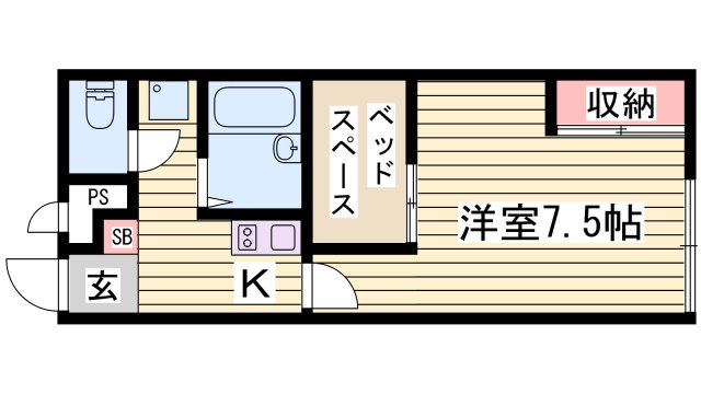 レオパレスボヌール塩屋の間取り