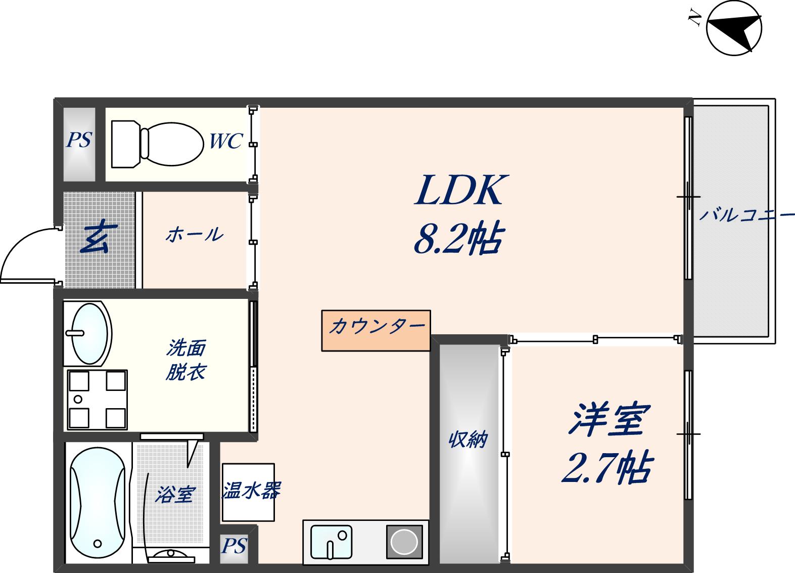 【東大阪市吉田のマンションの間取り】