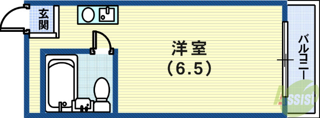 【神戸市灘区岩屋中町のマンションの間取り】