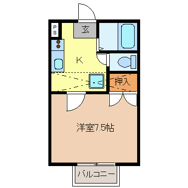 長野市吉田のアパートの間取り