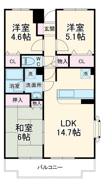 我孫子市柴崎台のマンションの間取り